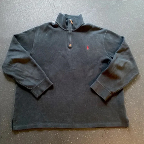 Polo Ralph Lauren Performance Men’s XXL Black 1/4 Zip Pullover Preowned Cond - Picture 1 of 5